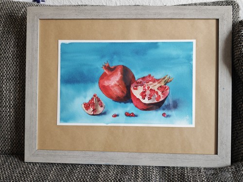 Aquarellmalerei granatapfel - aquarellmalerei, "granatapfel"