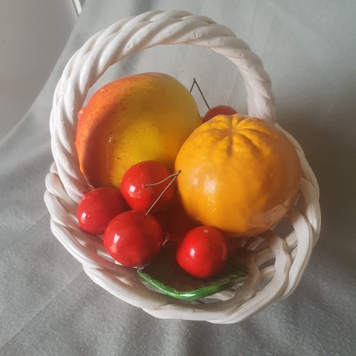 Vintage keramik obst korb - vintage,